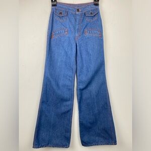 Vintage 70s Braxton Jeans size 9/10 Women’s Blue Denim High Rise Flare Leg Jeans